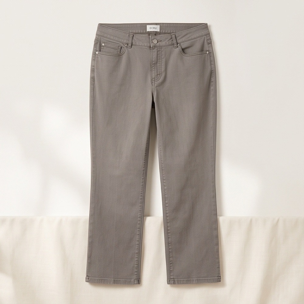 Chico's 2.5S So Slimming Platinum Ankle Pants‎ Taupe Gray Size L/XL Short